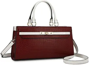 MKF Collection Satchel Bag for Womens, Vegan leather Crossbody Handbag Top-Handle Purse