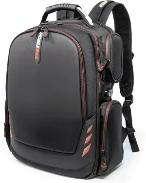 Mobile Edge Core Gaming Laptop Backpack for 17-18 Inch Laptops with USB Charging Port and Cable, TSA-Friendly, Black/Red