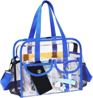 MOFASVIGI Clear Bag Stadium Approved Transparent Waterproof Clear Tote Bags for Work, Sports Games, Concerts,Travel-12 x12 x6