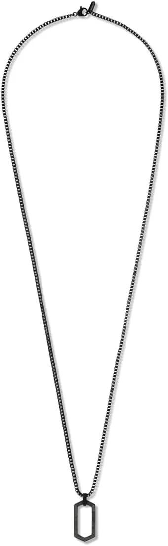 MVMT Men's Black/Forged Carbon Hex Necklace
