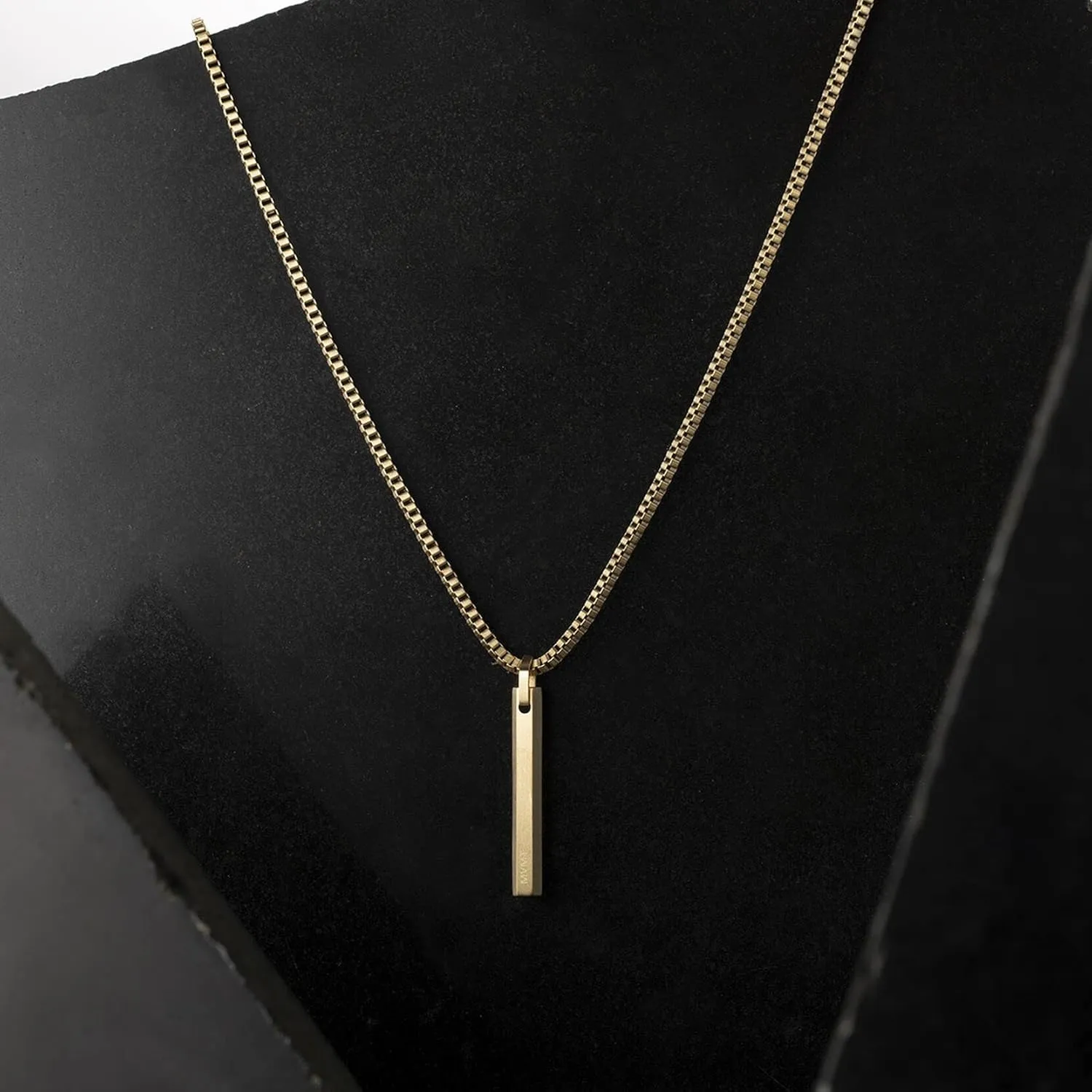 MVMT Men's Monolith Pendant Necklace | Lobster Clasp, Stainless Steel