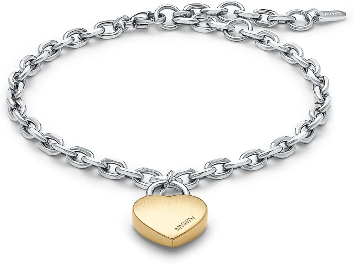 MVMT Women's Heartlock Charm Bracelet