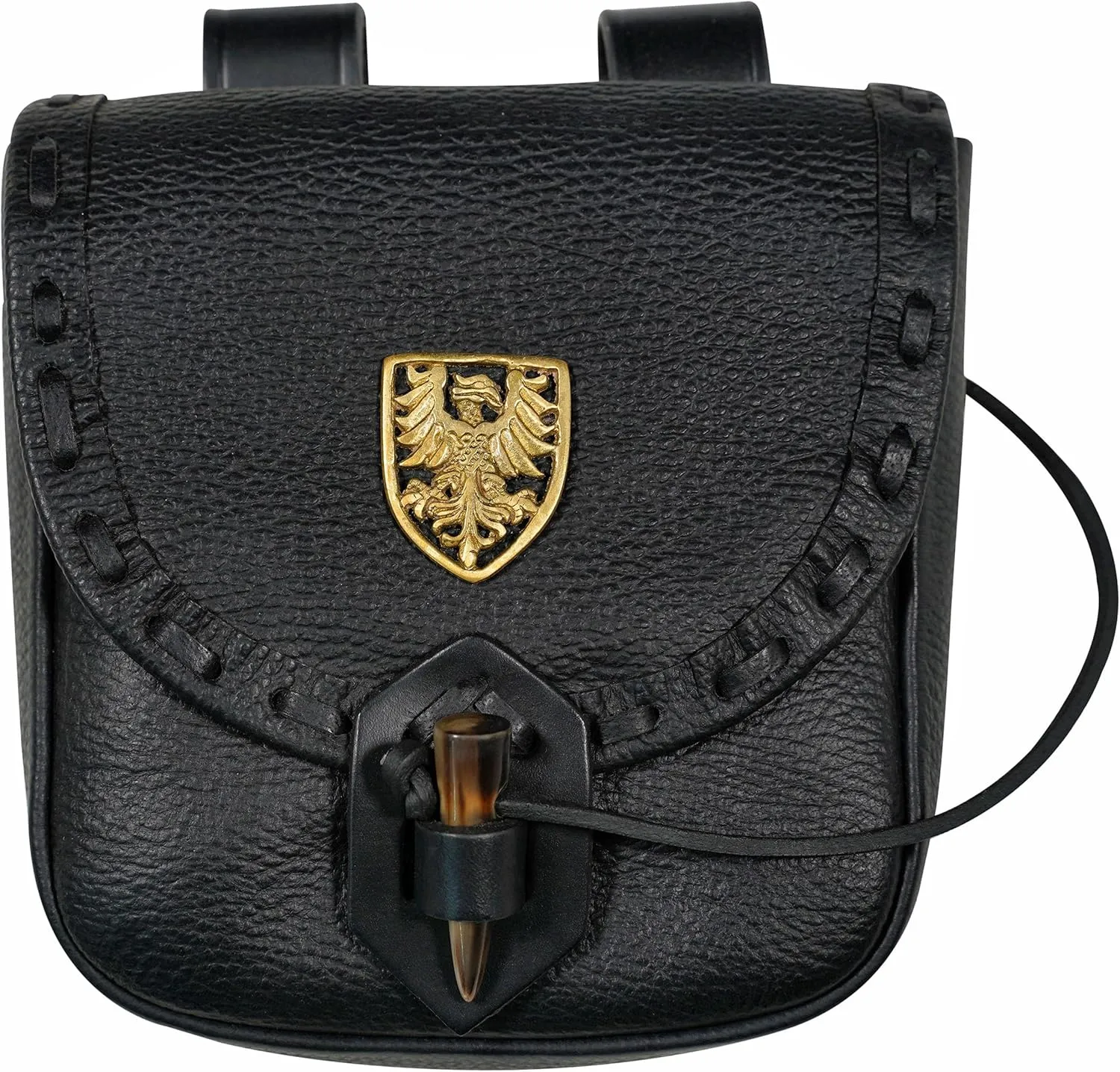 Mythrojan Viking Leather Belt Bag - Medieval & Renaissance Costume Accessories - LARP Waist Bag - Cosplay Coin Purse - Antique Vintage Coin Pouch