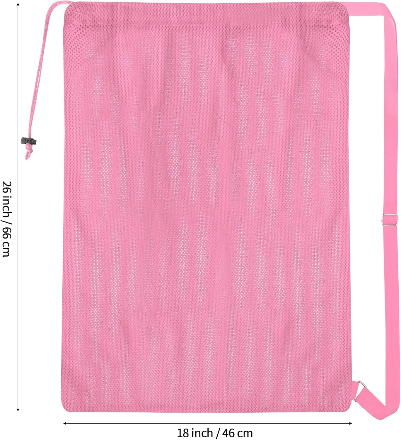 NATURAL STYLE 2 Packs Swim Bag Mesh Drawstring Backpack Oversized 18" x 26", Large Mesh Drawstring Backpack for Beach, Swimming, Gym, and Workout Gear (Pink)
