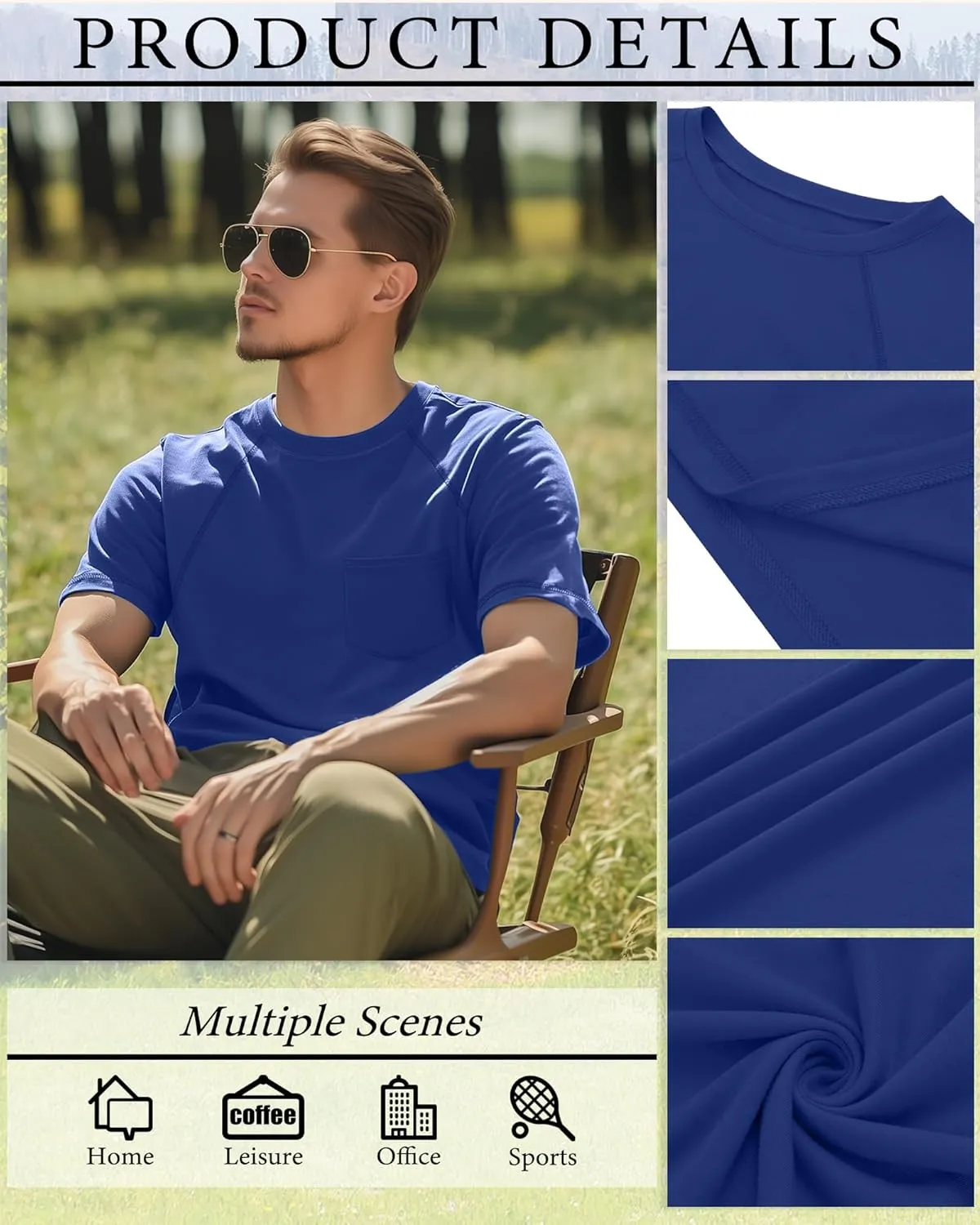 Neer 3 Pack Big and Tall Shirts for Men Plus Size Crew Neck Raglan Short Sleeve Summer T Shirts Casual Pocket Tee XL-5XL