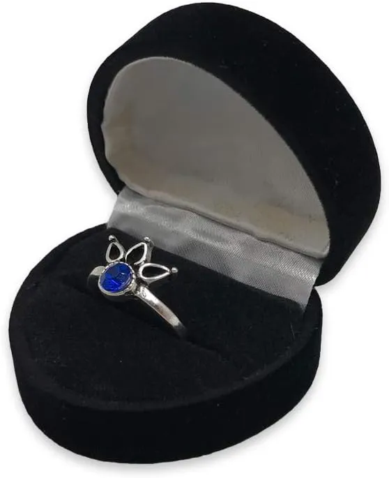 N'icePackaging 3 Qty - Premium Midnight-Black Flocked Velour Hearet-Shaped single Ring Jewelry Box