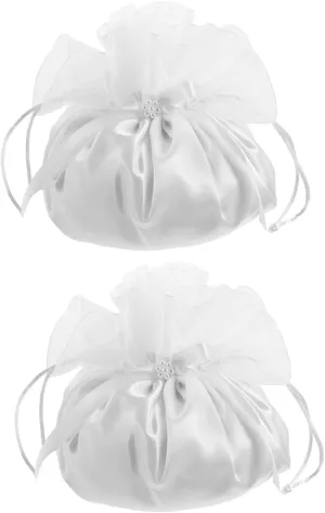 NOLITOY 2Pcs Elegant Bridal Evening Clutch Purses Wedding Handbags Durable Fabric Gorgeous Design for Western Wedding Themes Enough for Phone and Lipstick