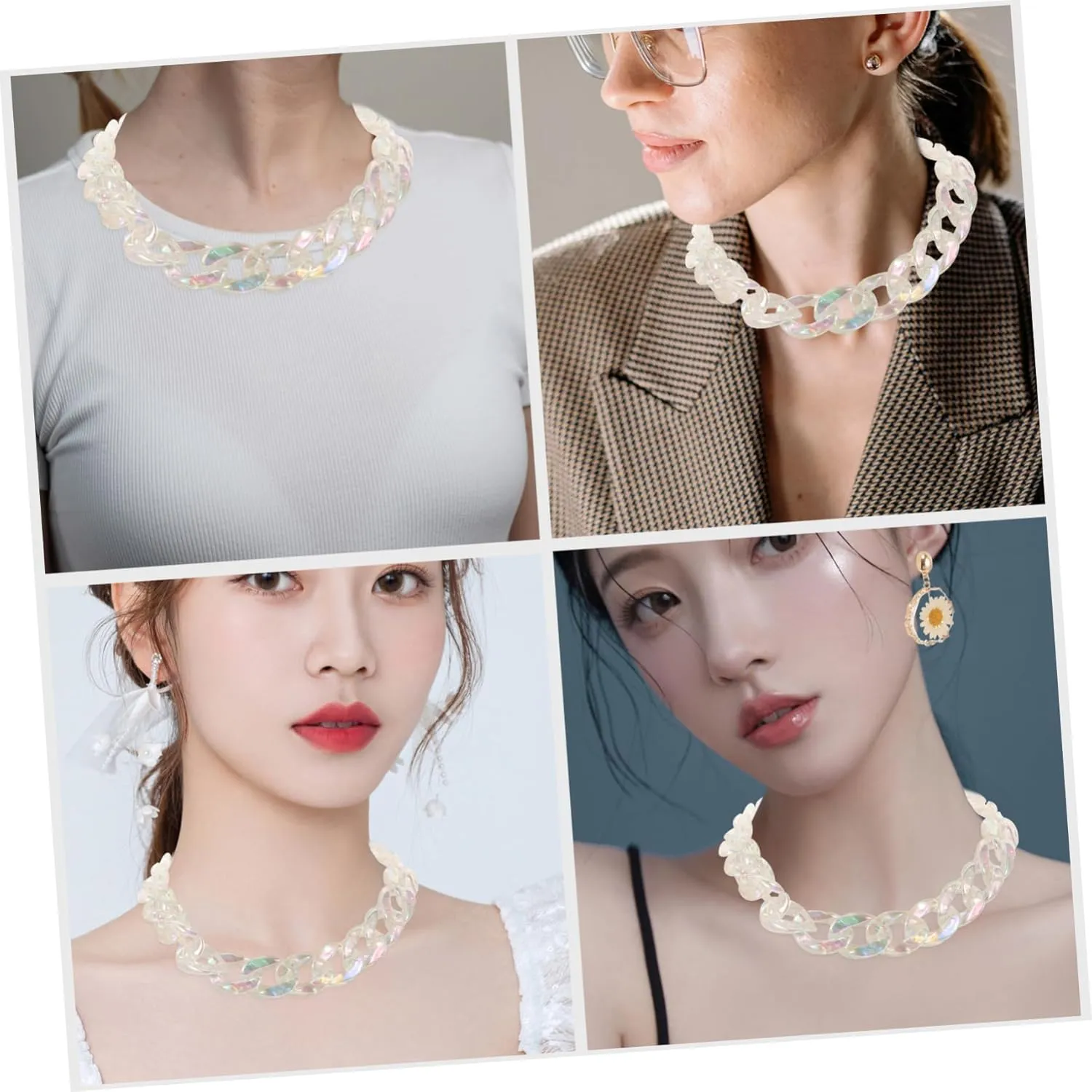 NOLITOY Exaggerated Punk Style Chain Link Necklace for Women Durable and Charm Jewelry Versatile Statement
