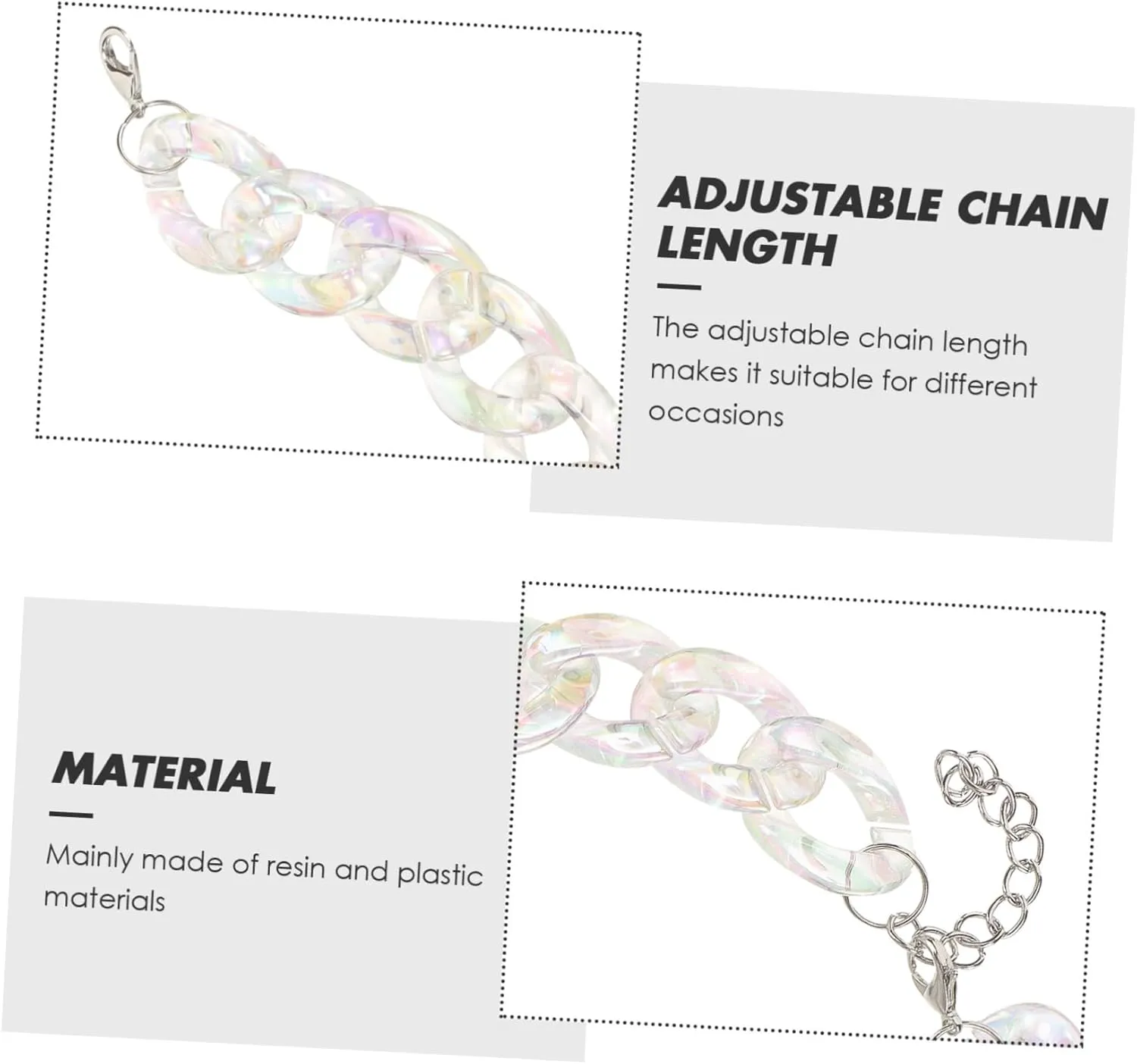NOLITOY Exaggerated Punk Style Chain Link Necklace for Women Durable and Charm Jewelry Versatile Statement