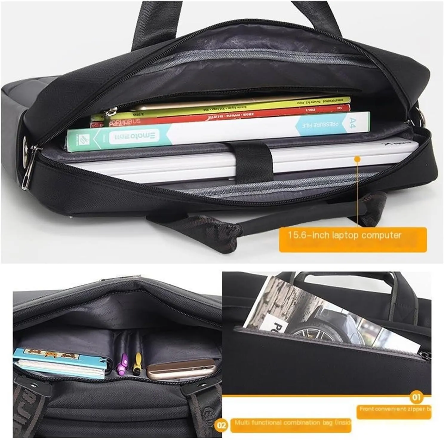 Nylon Handbag for Business, Waterproof Oxford Computer Bag, Simple Briefcase for Conference and Travel