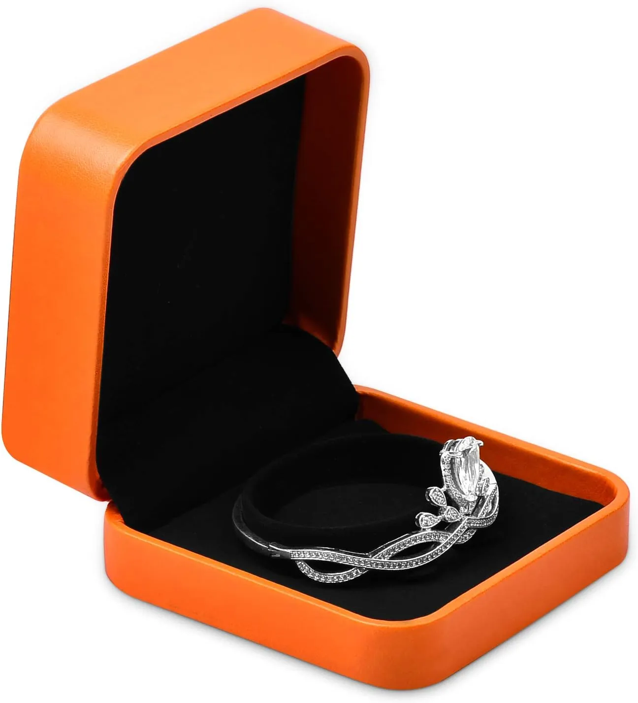 Oirlv Luxury Leather Bracelet/Bangle Gift Box Square Jewelry Display Boxes Trinket Storage Case