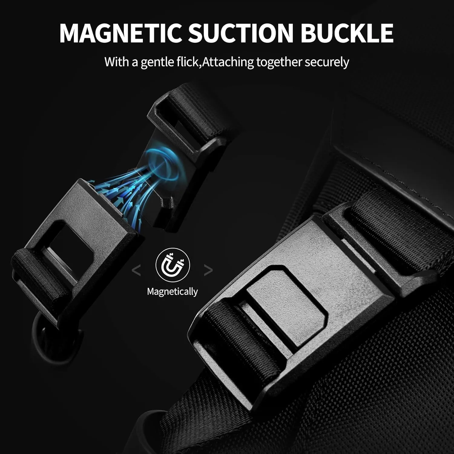 OIWAS Backpacks for Men, Laptop Backpack 16 Inch with Magnetic Buckle, Waterproof Travel Backpack for Men, Breathable Laptop Backpacks, Black