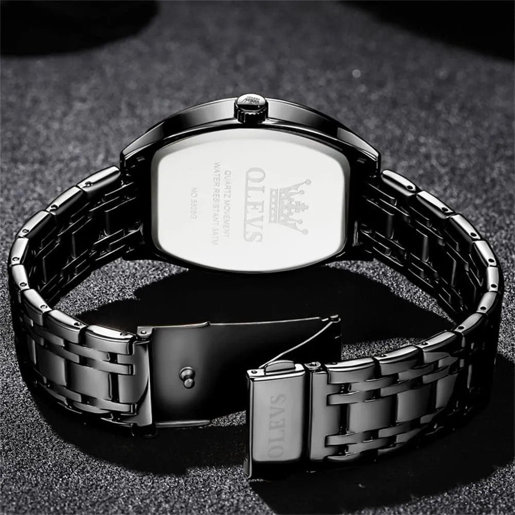 OLEVS Mens Watches Luxury Business Analog Quartz Watches for Men with Stainless Steel Dress Date Waterproof Luminous Wrist Watches