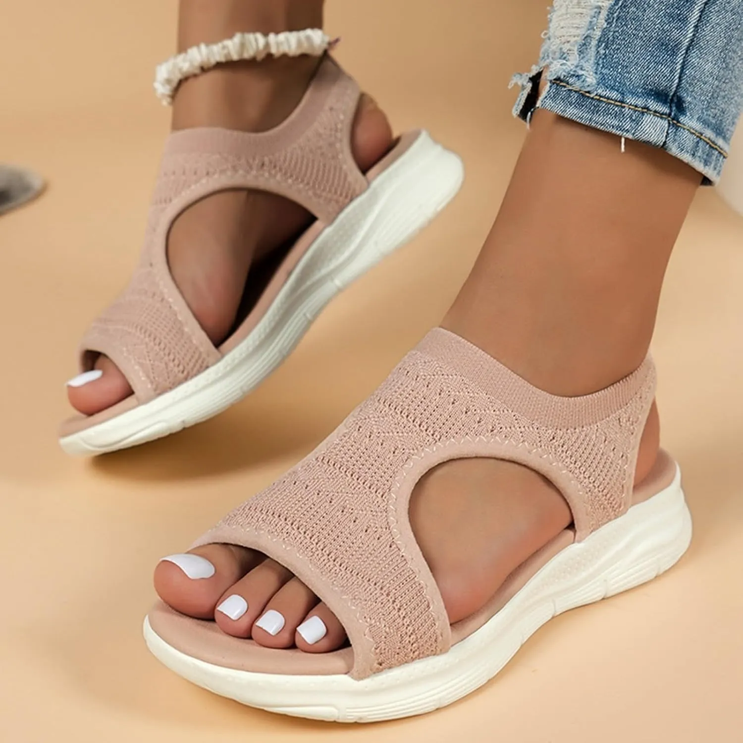 Orthopedic Sandals for Women Comfort Walking Tennis Shoes Fasciitis Sport Athletic Sneakers Soft Mat Diabetic Sandals