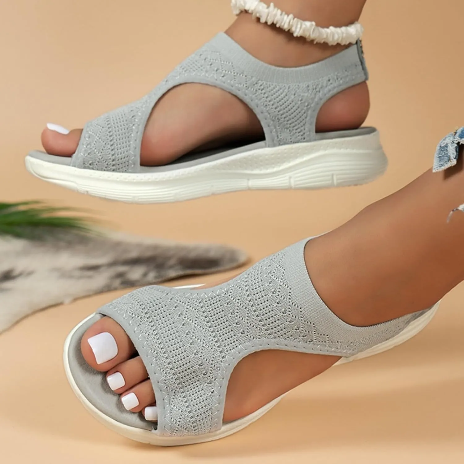 Orthopedic Sandals for Women Comfort Walking Tennis Shoes Fasciitis Sport Athletic Sneakers Soft Mat Diabetic Sandals