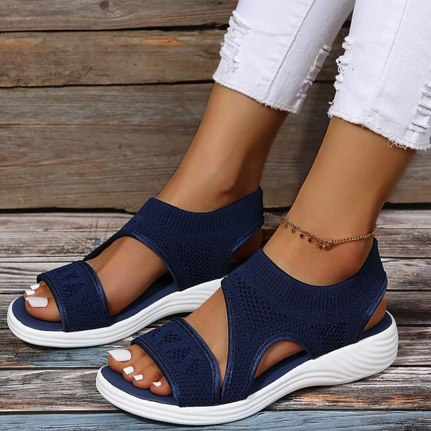 Orthopedic Sport Sandals for Women Breathable Comfortable Plantar Fasciitis Sport Athletic Summer Diabetic Sandals