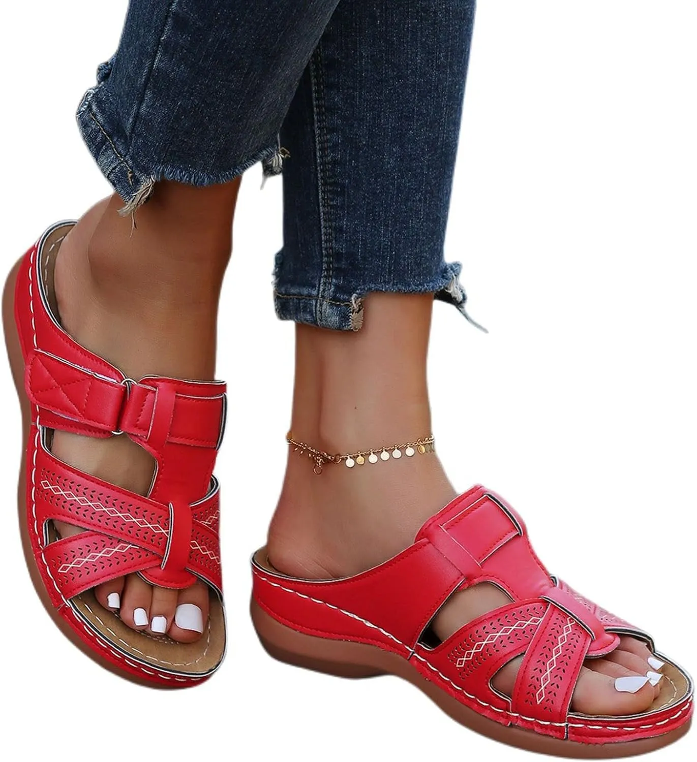 Orthopedic Wedge Sandals for Women Platform Sandals Casual Boho Slip on Sandal Boho Slip on Sandal Comfortable Outdoor Shoe Comfortable Outdoor Shoes 2025