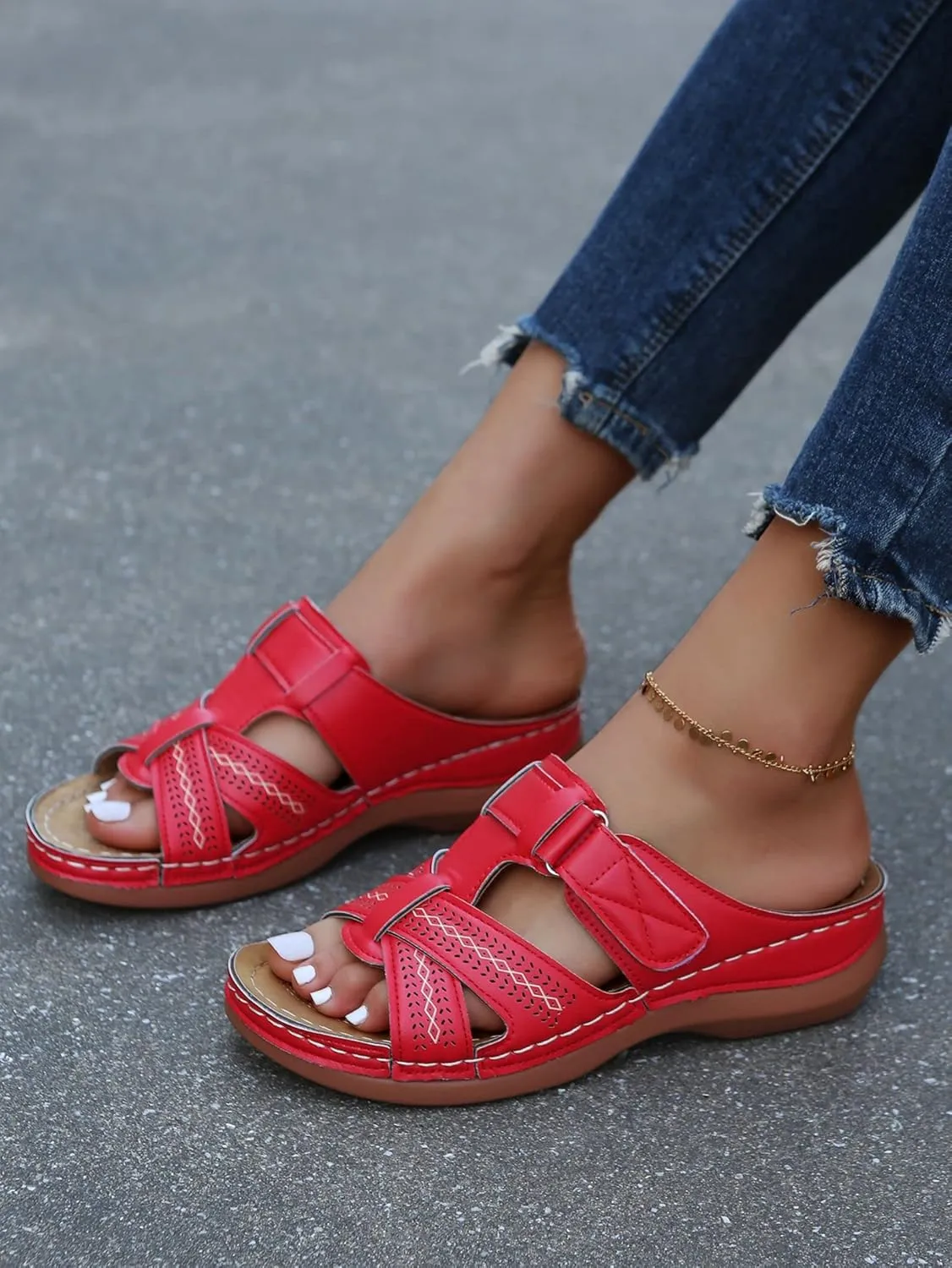 Orthopedic Wedge Sandals for Women Platform Sandals Casual Boho Slip on Sandal Boho Slip on Sandal Comfortable Outdoor Shoe Comfortable Outdoor Shoes 2025