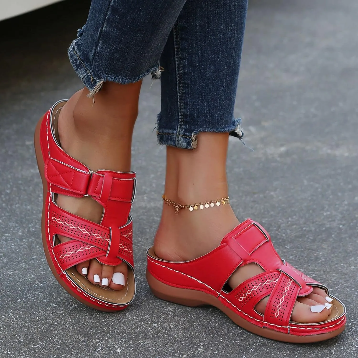 Orthopedic Wedge Sandals for Women Platform Sandals Casual Boho Slip on Sandal Boho Slip on Sandal Comfortable Outdoor Shoe Comfortable Outdoor Shoes 2025