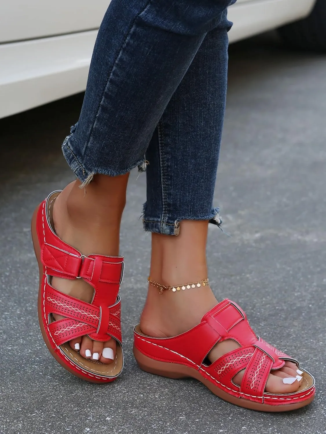 Orthopedic Wedge Sandals for Women Platform Sandals Casual Boho Slip on Sandal Boho Slip on Sandal Comfortable Outdoor Shoe Comfortable Outdoor Shoes 2025