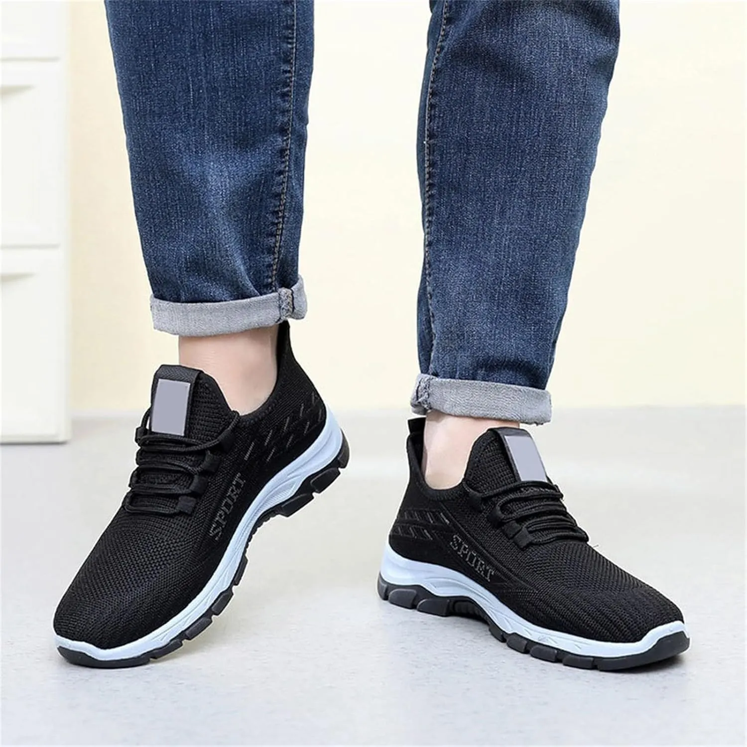 Orthowear Shoes for Women Men Lightweight Non Slip Tennis Athletic Shoes,Soft-Soled&Arch Support Gym Tennis Athletic Sneakers,Knitted Mesh Breathable Comfort Orthopedic Sneakers with Wide Toe Box