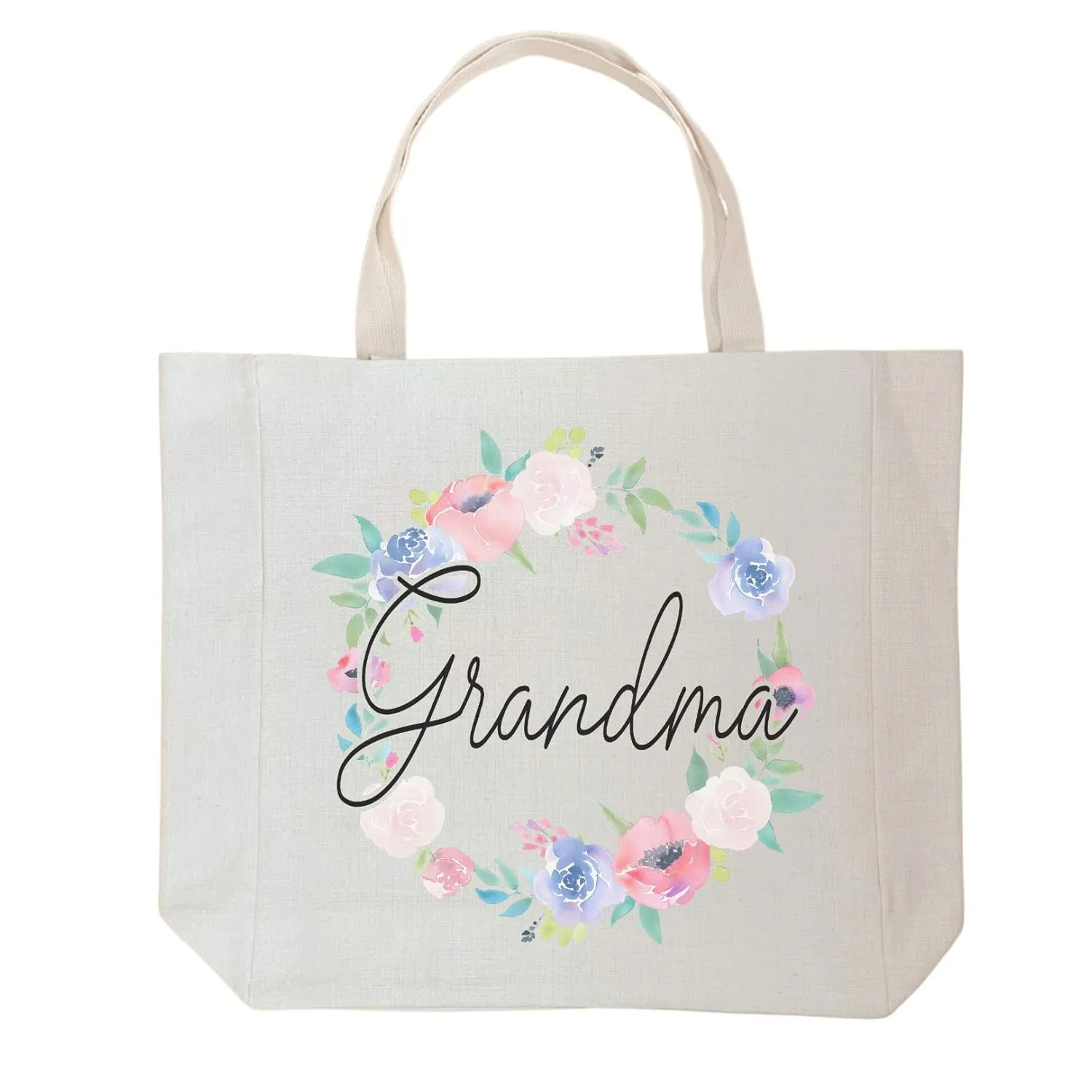 Personalized Grandma Gifts - Reusable Grocery Bags - Shopping Tote - Mothers Day Present for Grandmother