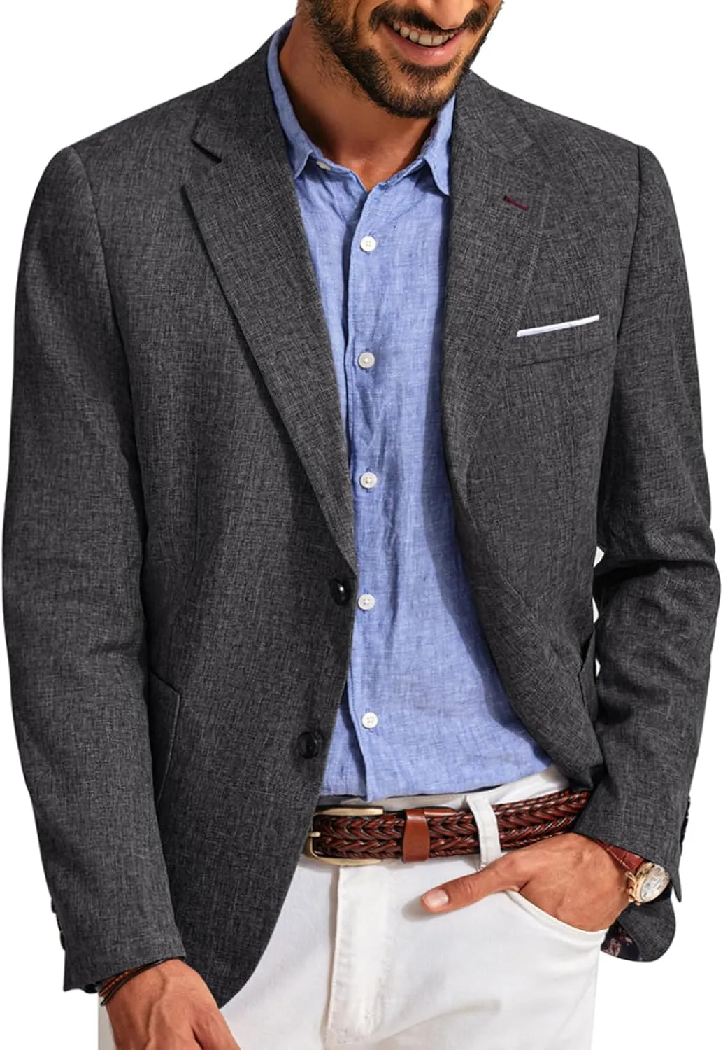 PJ PAUL JONES Mens Casual Sport Coats Two Buttons Lightweight Business Sport Blazer