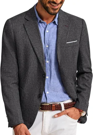 PJ PAUL JONES Mens Casual Sport Coats Two Buttons Lightweight Business Sport Blazer