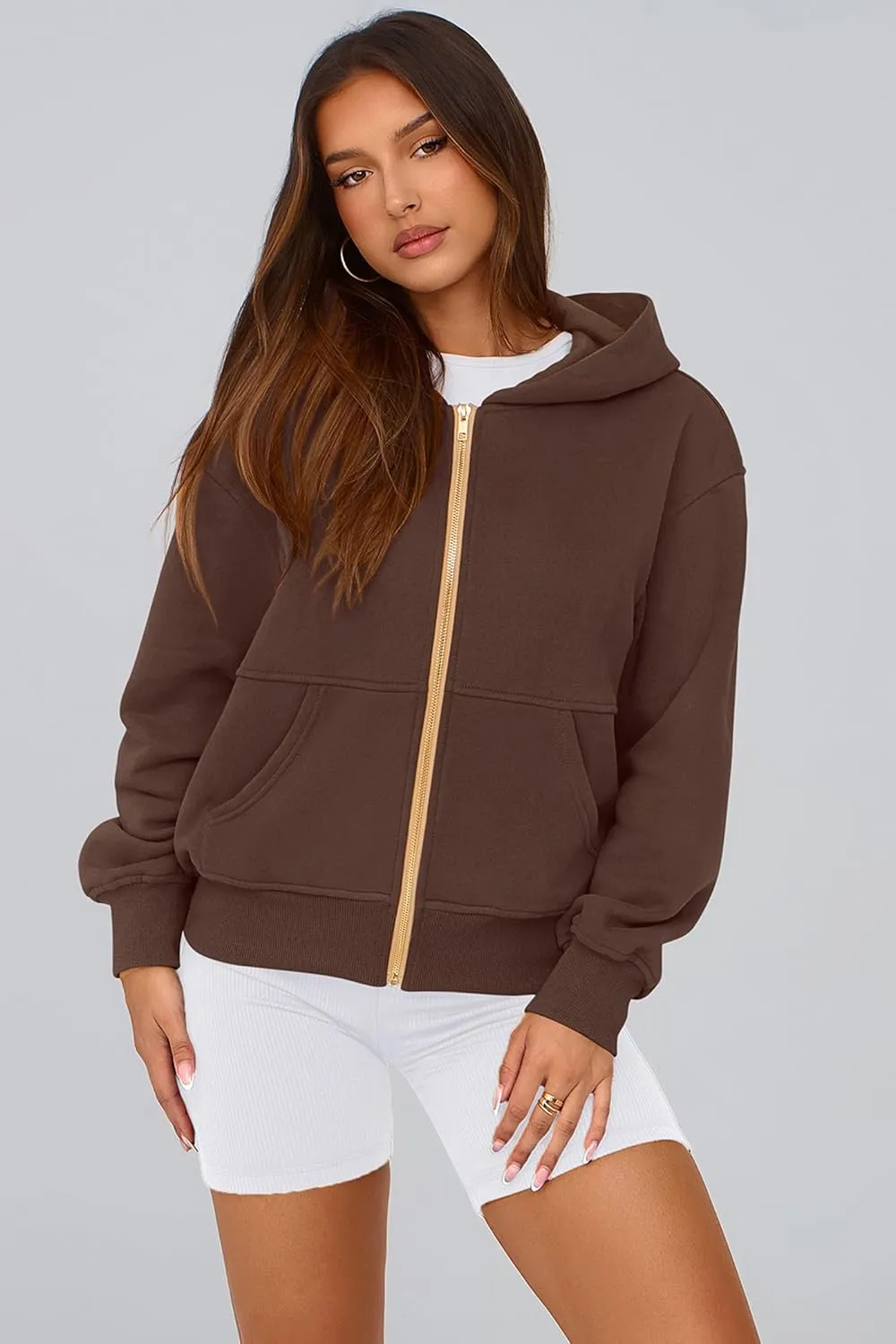PRETTYGARDEN Women's Zip Up Hoodie Sweatshirt Y2K Fall Fashion Clothes Long Sleeve Loose Fit Pockets Casual Trendy Jacket