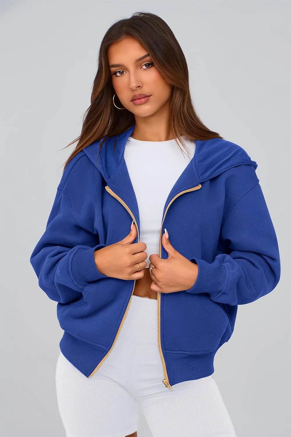 PRETTYGARDEN Women's Zip Up Hoodie Sweatshirt Y2K Fall Fashion Clothes Long Sleeve Loose Fit Pockets Casual Trendy Jacket