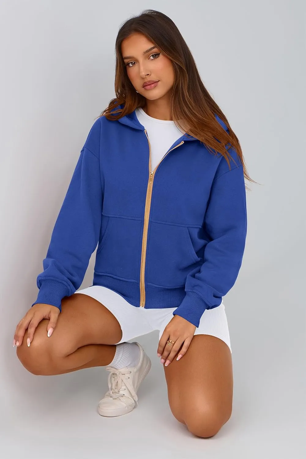 PRETTYGARDEN Women's Zip Up Hoodie Sweatshirt Y2K Fall Fashion Clothes Long Sleeve Loose Fit Pockets Casual Trendy Jacket