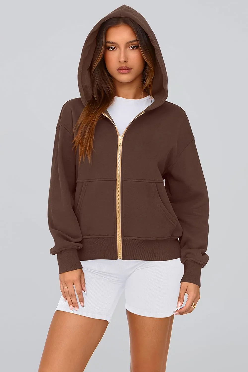 PRETTYGARDEN Women's Zip Up Hoodie Sweatshirt Y2K Fall Fashion Clothes Long Sleeve Loose Fit Pockets Casual Trendy Jacket