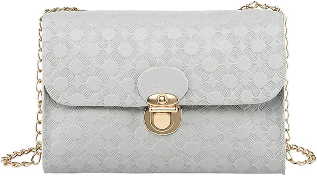Quilted Crossbody Purses for Women Lightweight Quilted Leather Handbags for Women Retro Clutch Underarm Purse(Grey)
