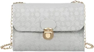 Quilted Crossbody Purses for Women Lightweight Quilted Leather Handbags for Women Retro Clutch Underarm Purse(Grey)