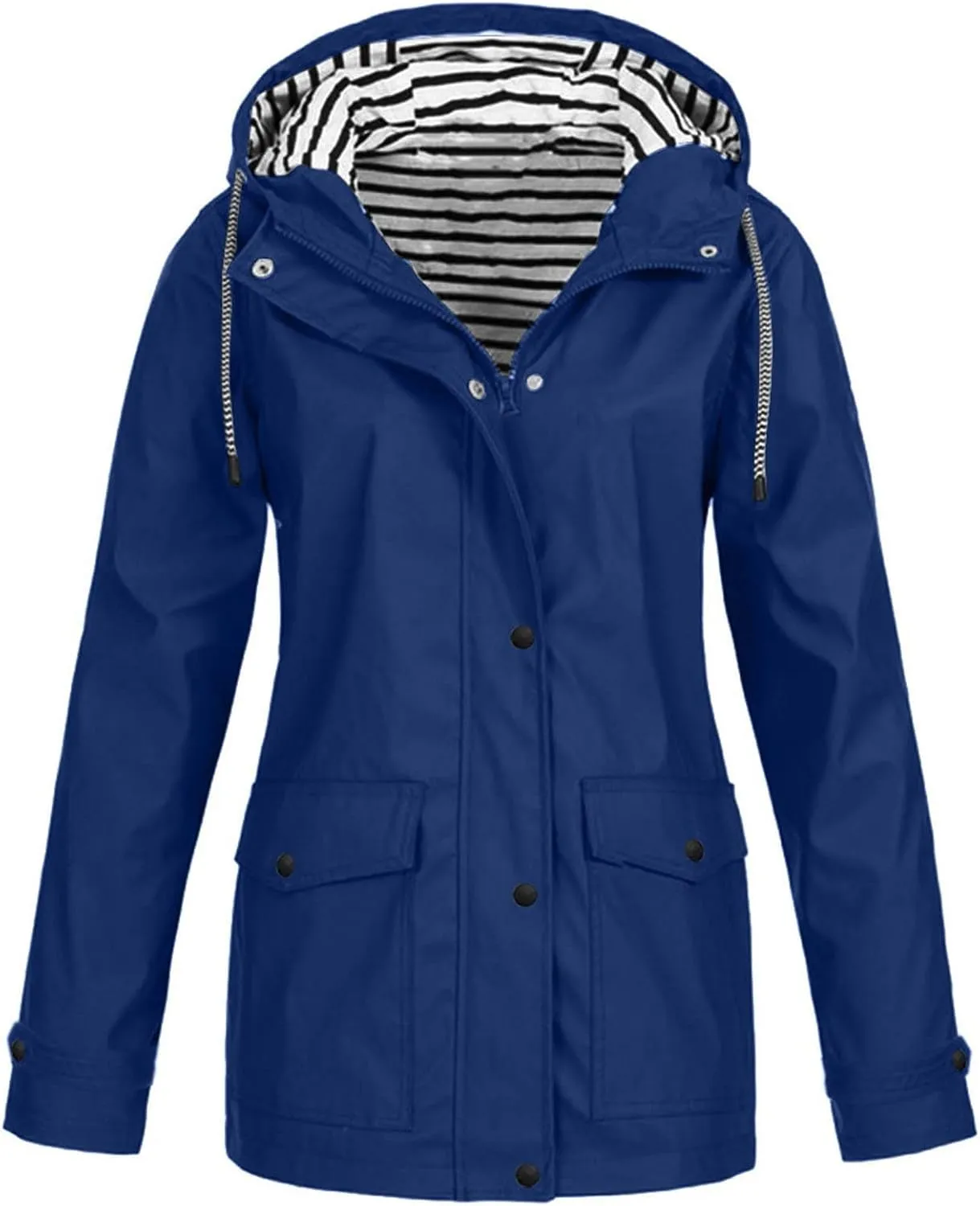 Rain Jackets Women Lightweight Waterproof Plus Size Raincoat with Hood, Fall Long Packable Windbreaker Poncho