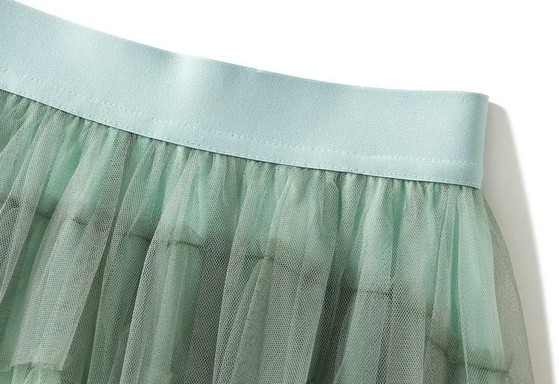 Rainbow Ombre Tulle Tutu Skirt, Layered Mesh Tulle Maxi Skirt, Yellow to Purple