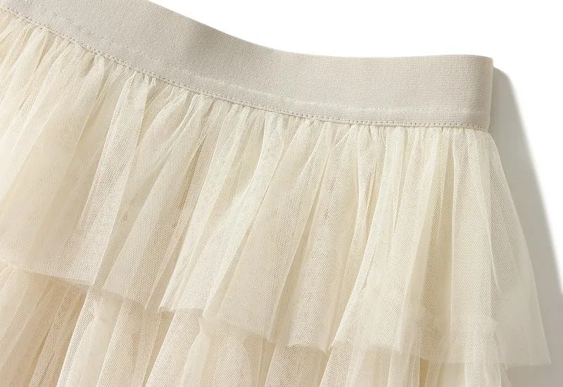 Rainbow Ombre Tulle Tutu Skirt, Layered Mesh Tulle Maxi Skirt, Yellow to Purple