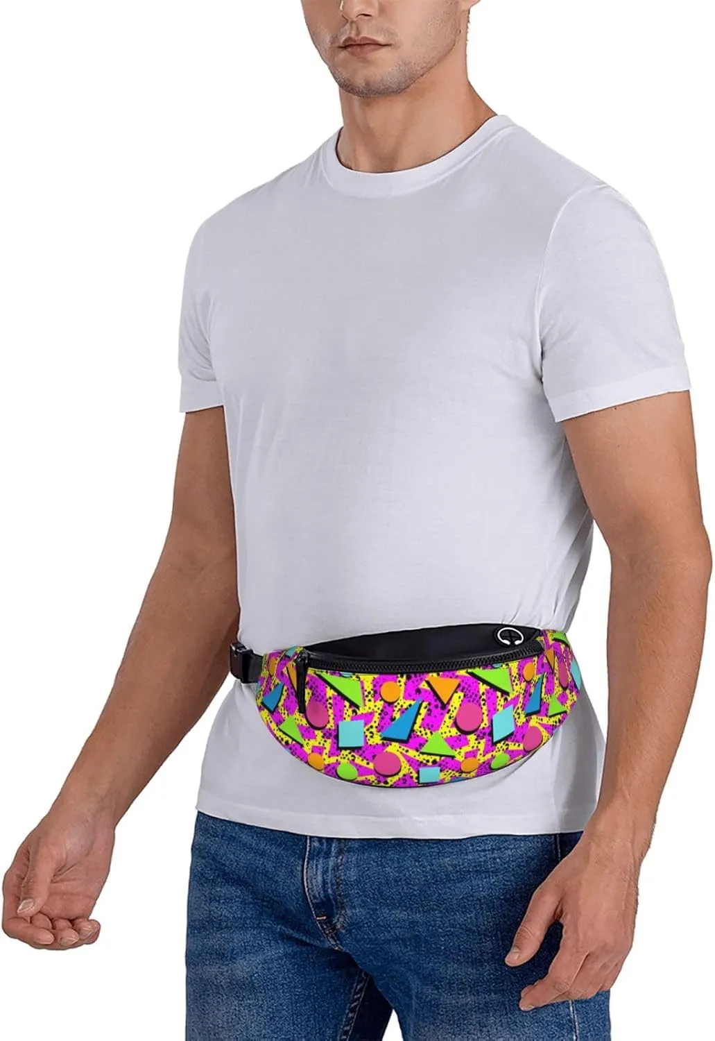 Retro 80s 90s Fanny Pack Waist Bag Adjustable Belt Bag For Men Women Traveling Hiking Cycling Running