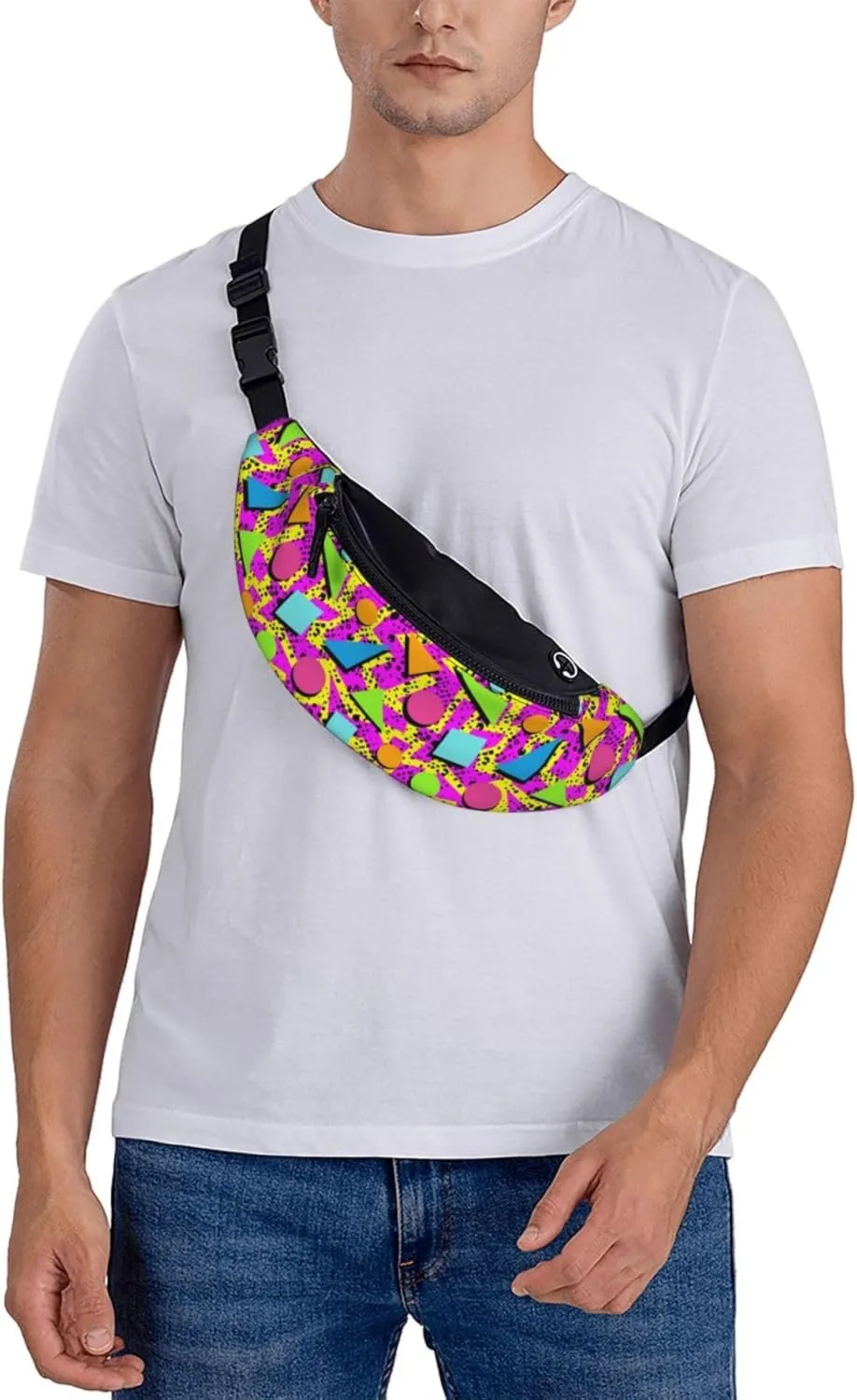 Retro 80s 90s Fanny Pack Waist Bag Adjustable Belt Bag For Men Women Traveling Hiking Cycling Running
