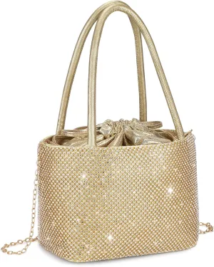 Rhinestone Clutch Purse for Women Top Handle Sparkly Diamond Evening Bag Glitter Mini Handbag for Evening Party