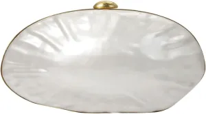 RomanticDesign Women Shell Shape Acrylic Clutch Shiny Marble Purse Wedding Prom Party Evening Handbag