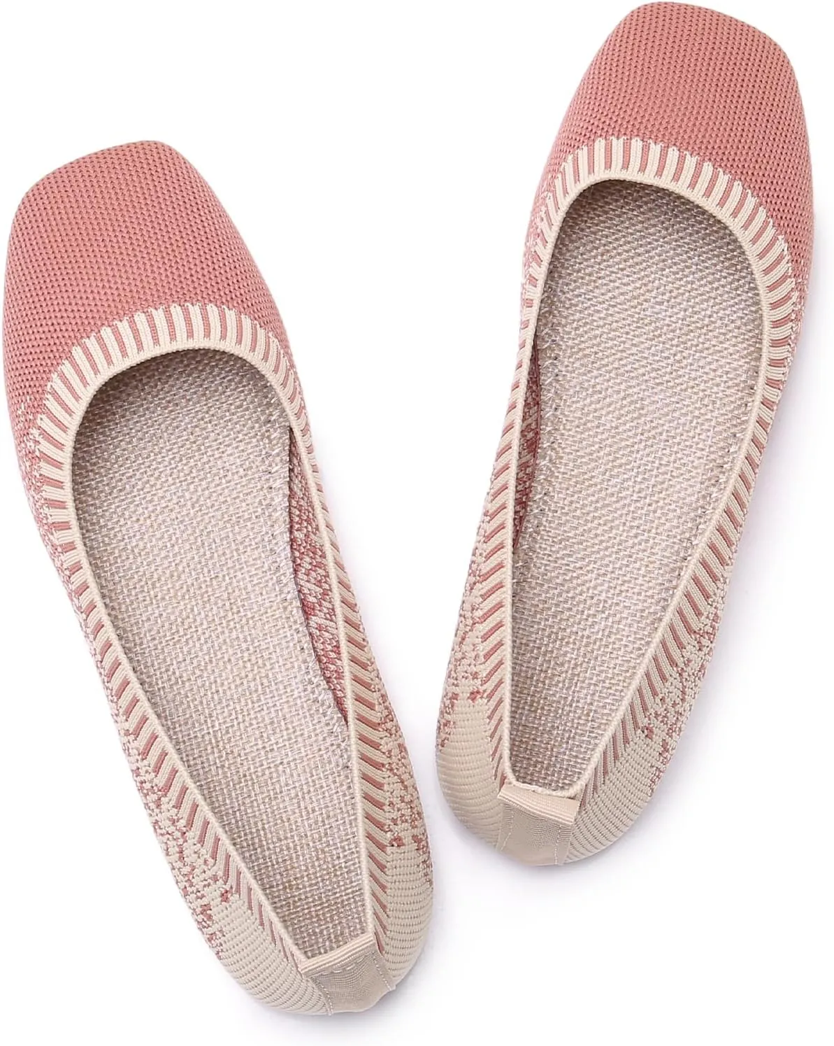 RVROVIC Women Flat Shoes Knitted Lightweight Slip-on Loafers Breathabel Soft Comfortable Ballet Flats