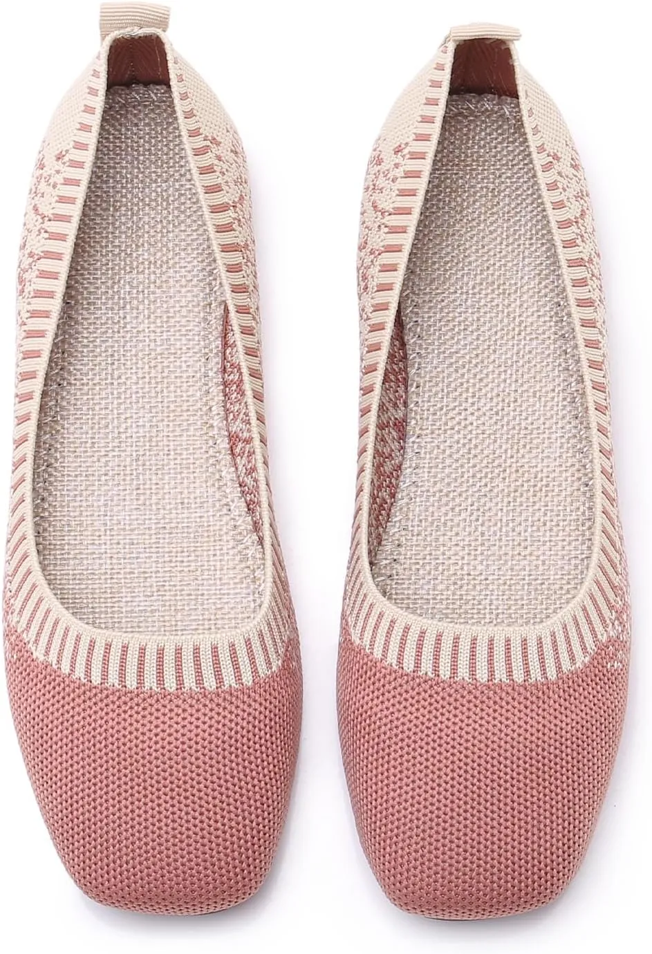 RVROVIC Women Flat Shoes Knitted Lightweight Slip-on Loafers Breathabel Soft Comfortable Ballet Flats