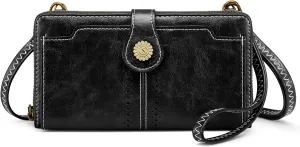 S-ZONE Vegan Leather Crossbody Bags for Women Small Cell Phone Purse RFID Blocking Clutch Purses with 2 Straps