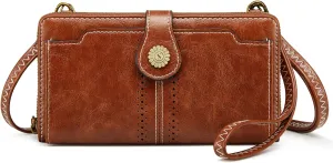 S-ZONE Vegan Leather Crossbody Bags for Women Small Cell Phone Purse RFID Blocking Clutch Purses with 2 Straps
