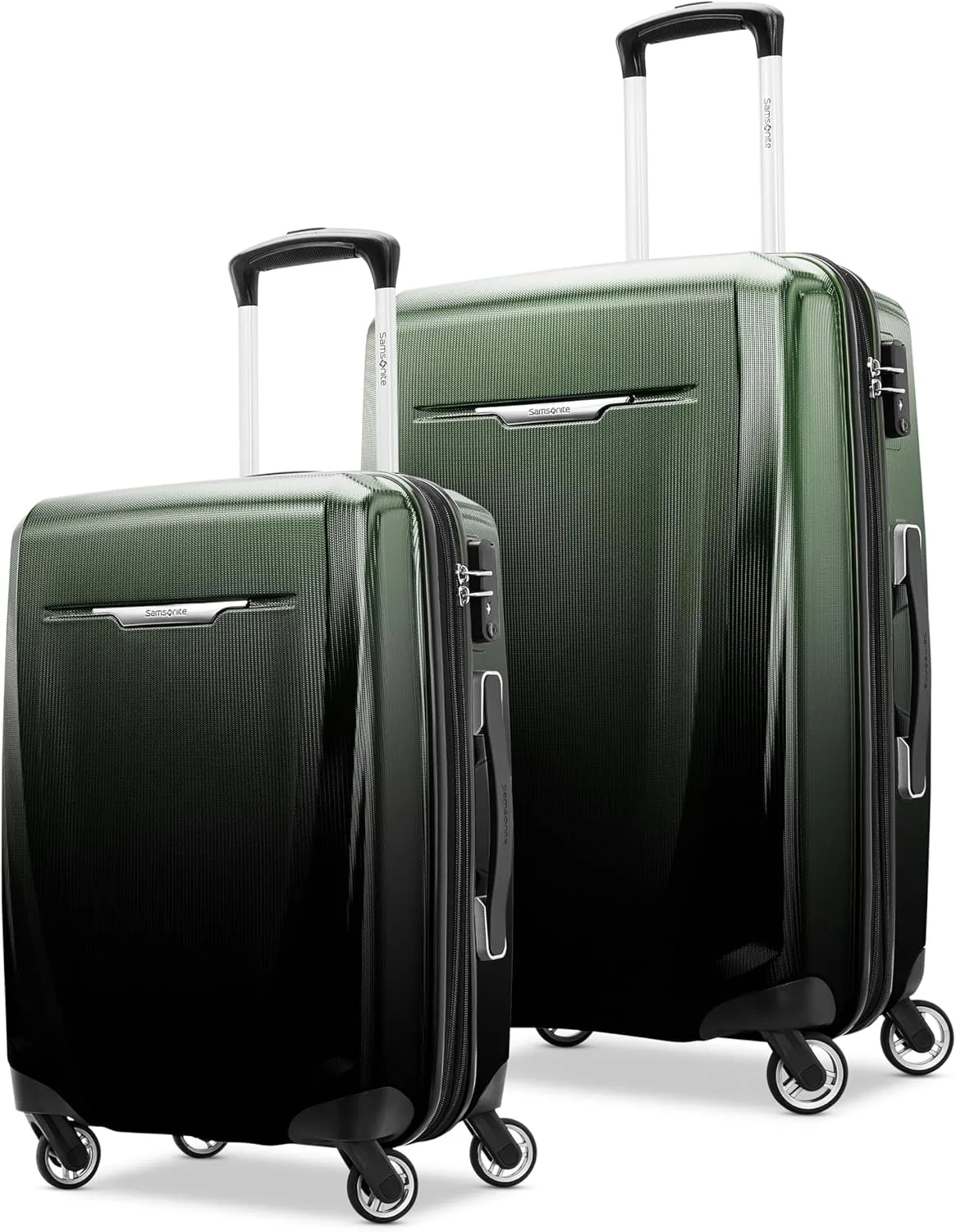 Samsonite Winfield 3 DLX Hardside Expandable Luggage with Spinners, Ombre Green, 2-Piece Set (20/25)