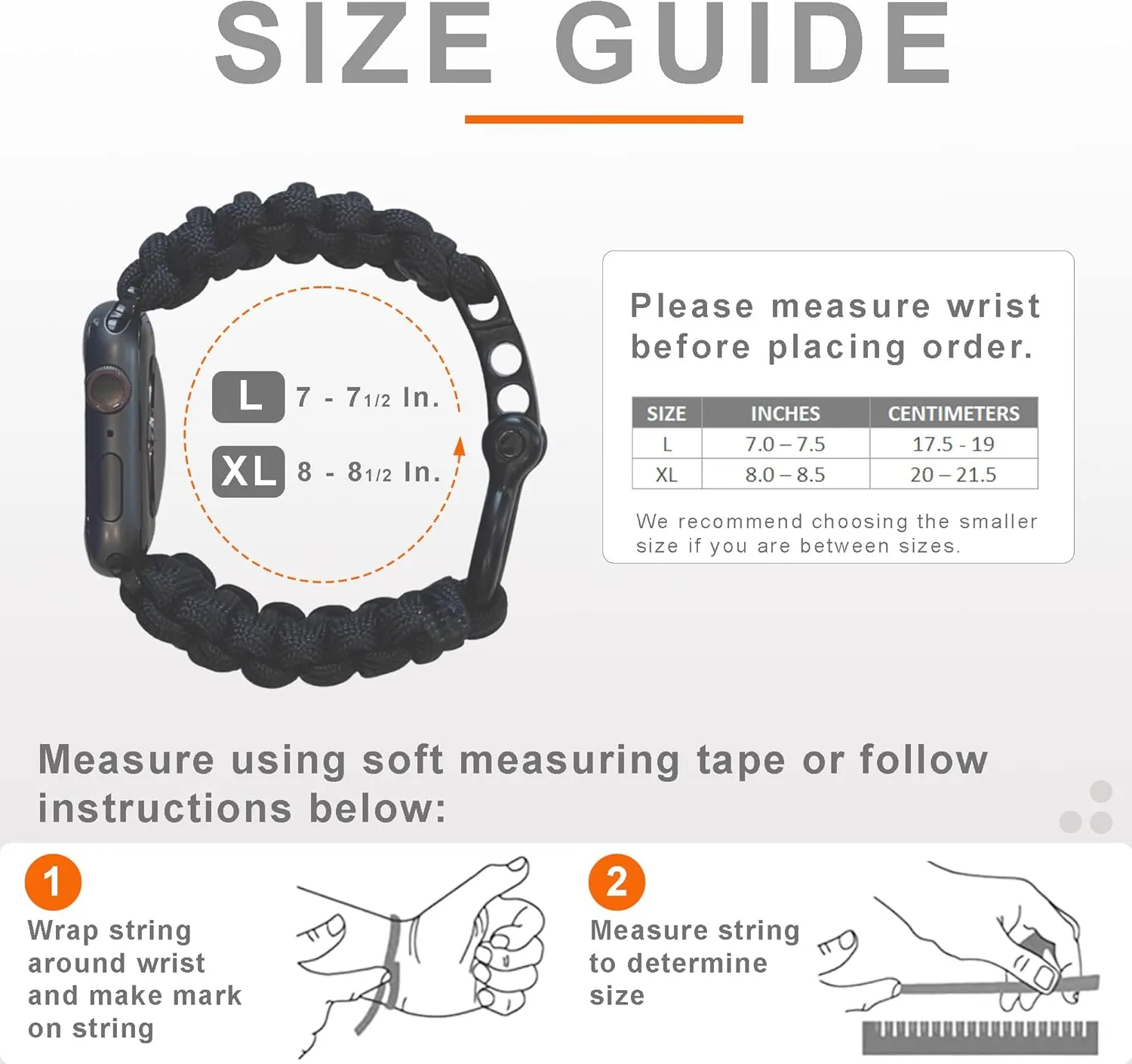Savior Survival Gear Paracord 20mm/22mm Watch Band with Quick Release - Men & Women - Strap Compatible with Various Smart Watches, including Galaxy (some), S3 Classic, and Fenix 5