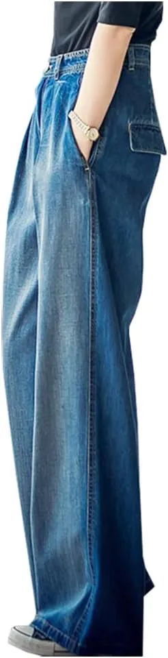 SCOFEEL Women's Wide Leg Jeans High Waist Baggy Straight Denim Pants Trousers Sweatpants
