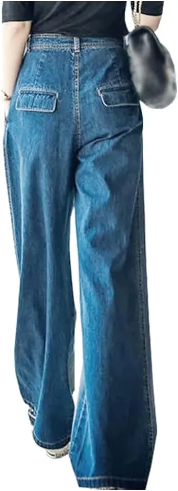 SCOFEEL Women's Wide Leg Jeans High Waist Baggy Straight Denim Pants Trousers Sweatpants