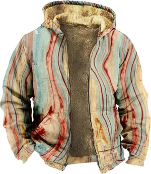 Sherpa Hoodie Men Winter Coat Plus Size Fleece Lined Jacket Hoodie Full Zip Thicken Warm Sweatshirt Outwear